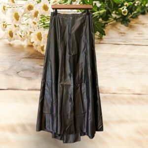 Vintage Express Sateen Long Formal Skirt, Size 11/12, Gray